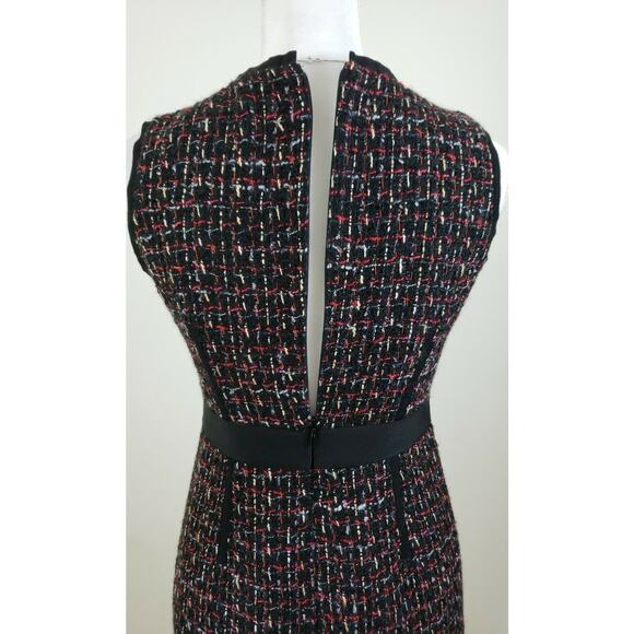 TALBOTS ~Woman Size 2Petite~ Black/Multi Color Wool Blend Dress Sleeveless Lined - Picture 8 of 12